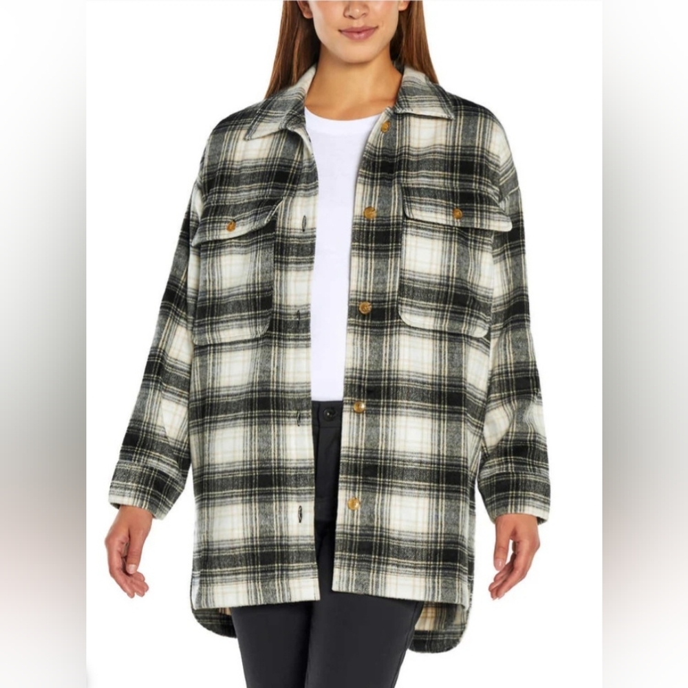 Banana Republic Plaid Midweight Button-up Shirt Jacket